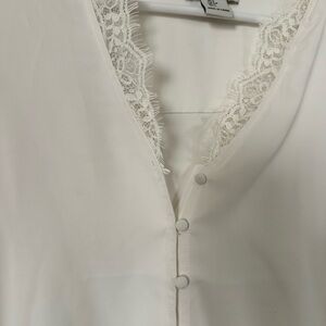 Rachel Zoe White Lace Detail Robe